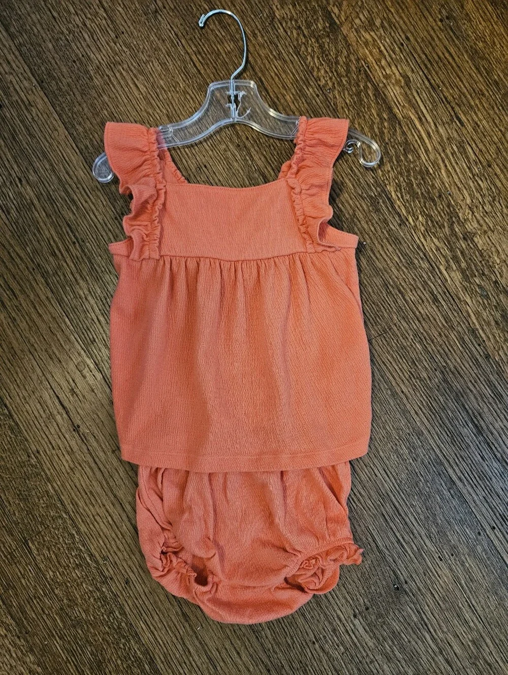 Carter’s 2pc Summer Bundle – Floral Bow Set + Orange Sleeveless Outfit (24M) - Picture 5 of 7